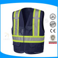 Azul 100% tecido de malha de poliéster reflexivo Safety Vest